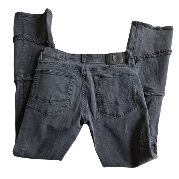 Makobi mens Sz 34X36 black Gianos stacked jeans - Picture 2 of 9
